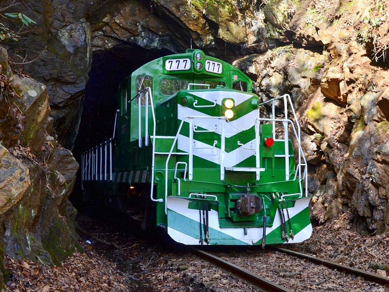 Experience the breathtaking beauty of the Great Smoky Mountains from the comfort of a vintage train ride!